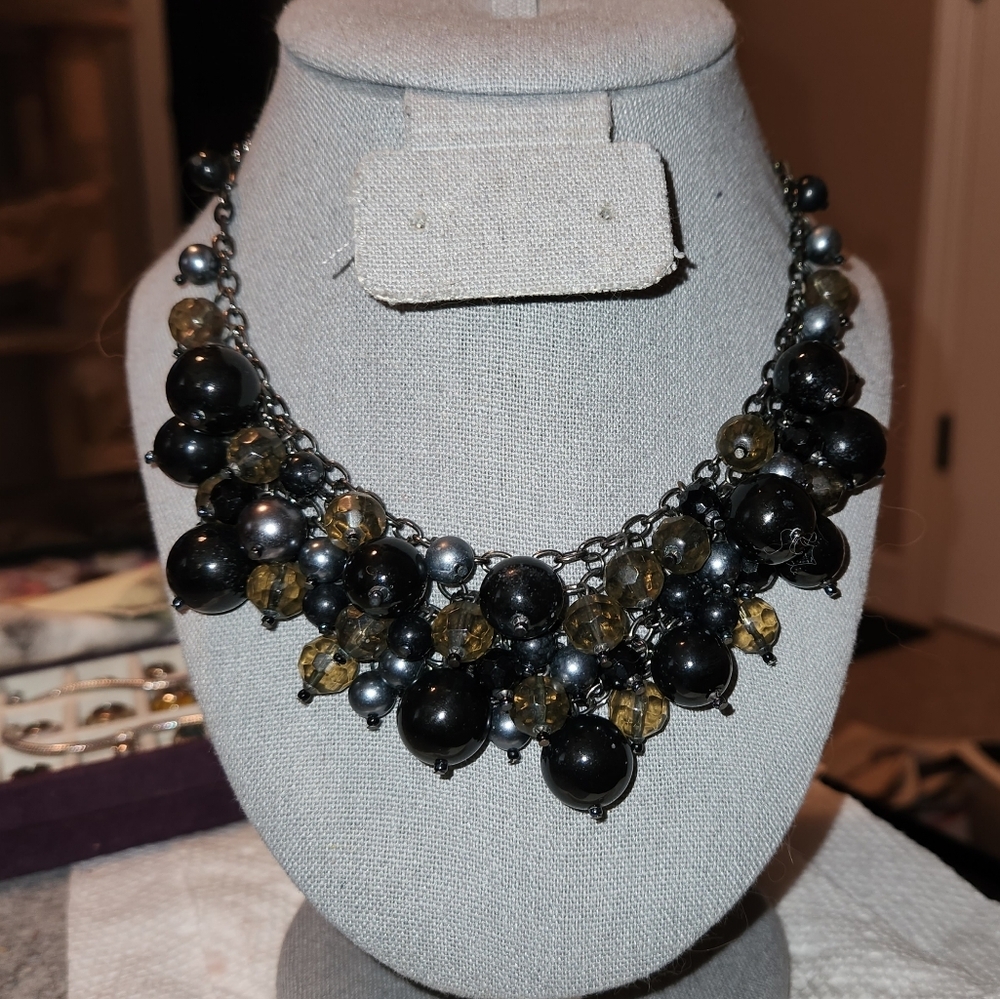 Statement Metallic Baubles Bib Necklace